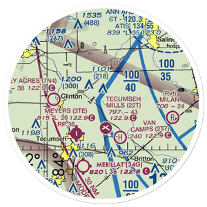 Carl's Airport (MI70) VFR Sectional Sticker (20 mile)