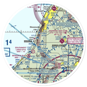 Baroda Airport (MI68) VFR Sectional Sticker (30 mile)