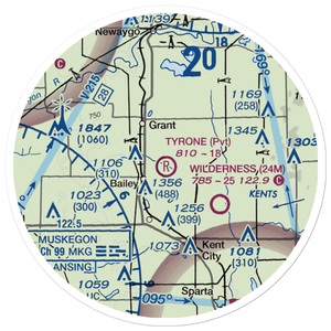 Tyrone Airport (MI67) VFR Sectional Sticker (20 mile)