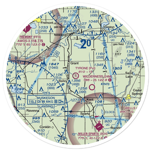 Tyrone Airport (MI67) VFR Sectional Sticker (30 mile)