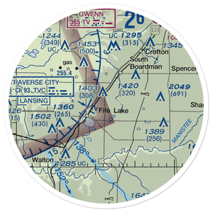 Tannehill Airfield (MI60) VFR Sectional Sticker (20 mile)