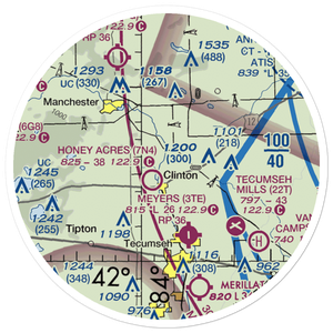 Markham Airport (MI52) VFR Sectional Sticker (20 mile)