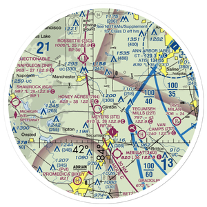 Markham Airport (MI52) VFR Sectional Sticker (30 mile)