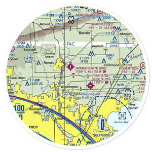 Dodge Airport (MI50) VFR Sectional Sticker (30 mile)
