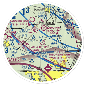 Ham-A-Lot Field (MI48) VFR Sectional Sticker (20 mile)