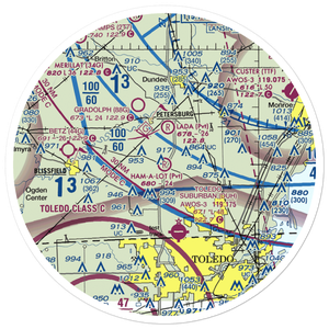 Ham-A-Lot Field (MI48) VFR Sectional Sticker (30 mile)