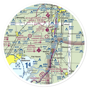Wenning Landing Area Airport (MI37) VFR Sectional Sticker (30 mile)