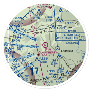 Claucherty Airport (MI35) VFR Sectional Sticker (20 mile)