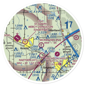 Haigh Airport (MI27) VFR Sectional Sticker (20 mile)