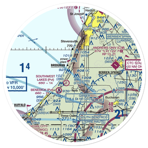 Myers Airport (MI25) VFR Sectional Sticker (30 mile)
