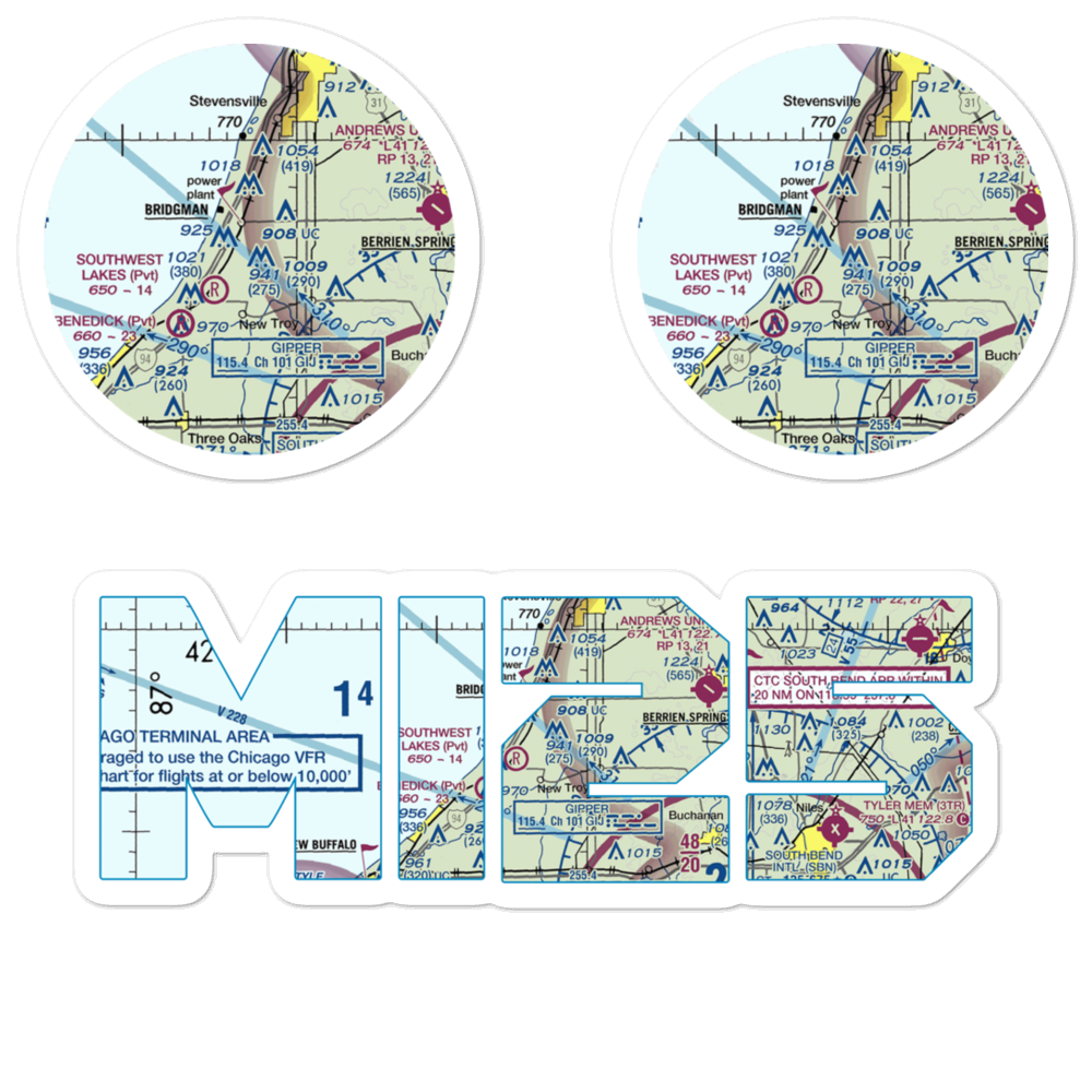 Myers Airport (MI25) VFR Sectional Sticker Pack 