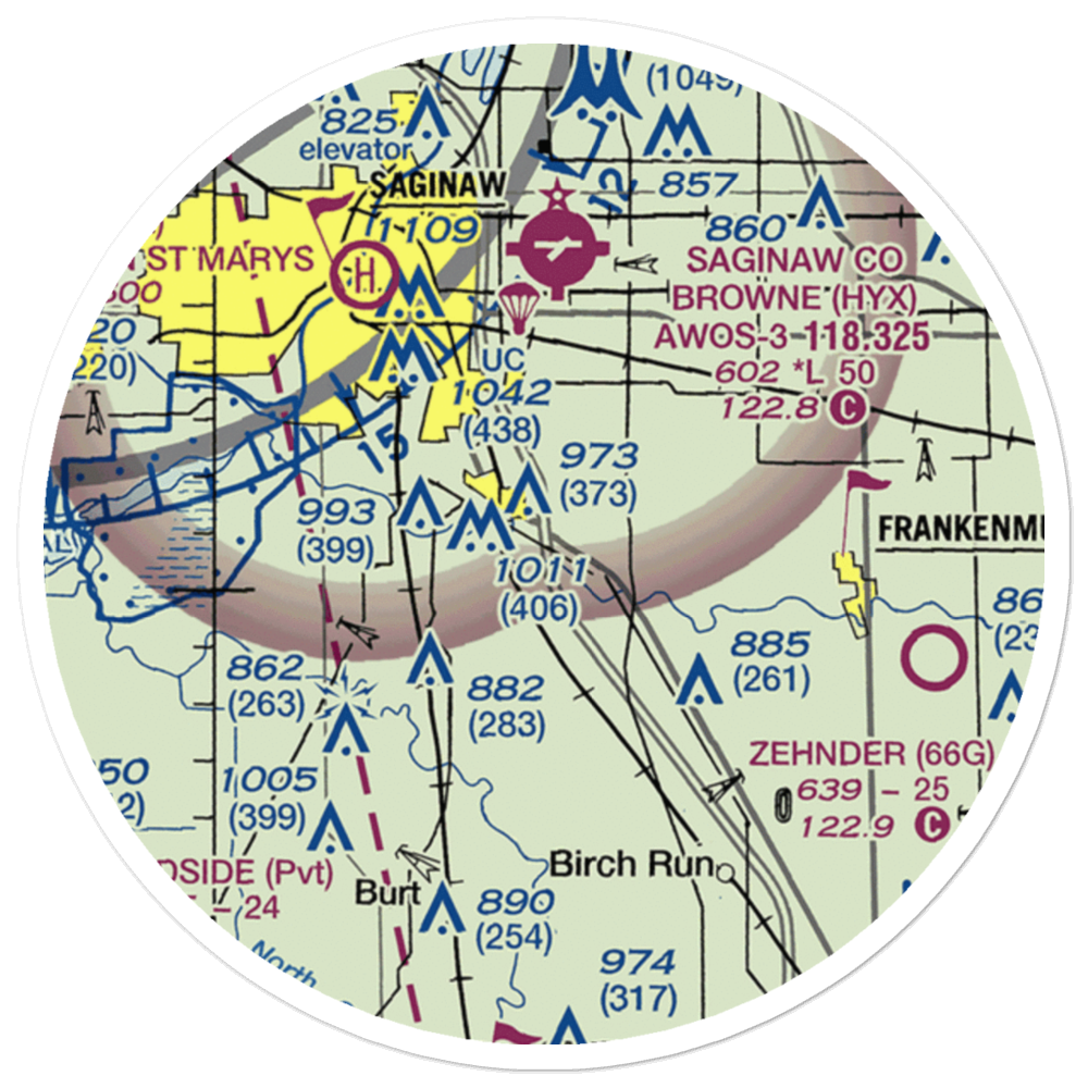 Mckimmy Field (MI23) VFR Sectional Sticker (20 mile) 