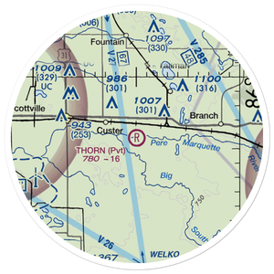Thorn Airport (MI19) VFR Sectional Sticker (20 mile)
