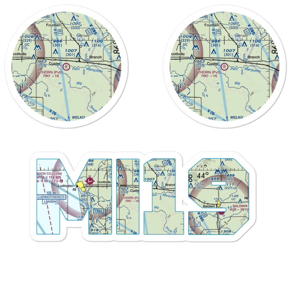 Thorn Airport (MI19) VFR Sectional Sticker Pack 