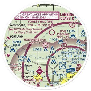 Hoerners Corners Airport (MI10) VFR Sectional Sticker (20 mile)