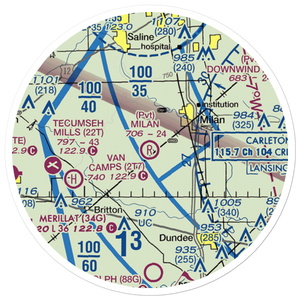 Milan Airport (MI09) VFR Sectional Sticker (20 mile)