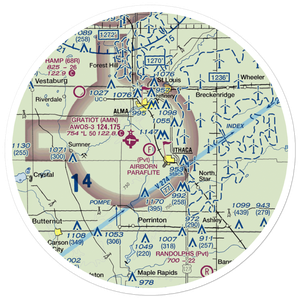 Airborn Paraflite Ultralightport (MI04) VFR Sectional Sticker (30 mile)