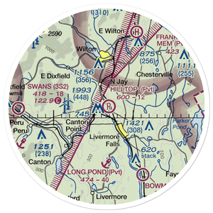Hilltop Airport (ME92) VFR Sectional Sticker (20 mile)