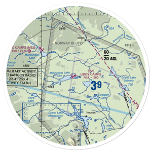 Libby Camps Seaplane Base (ME86) VFR Sectional Sticker (30 mile)