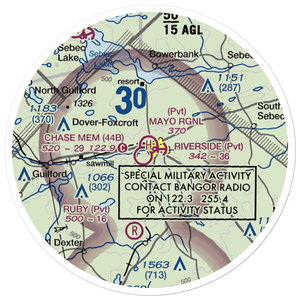 Riverside Seaplane Base (ME85) VFR Sectional Sticker (20 mile)