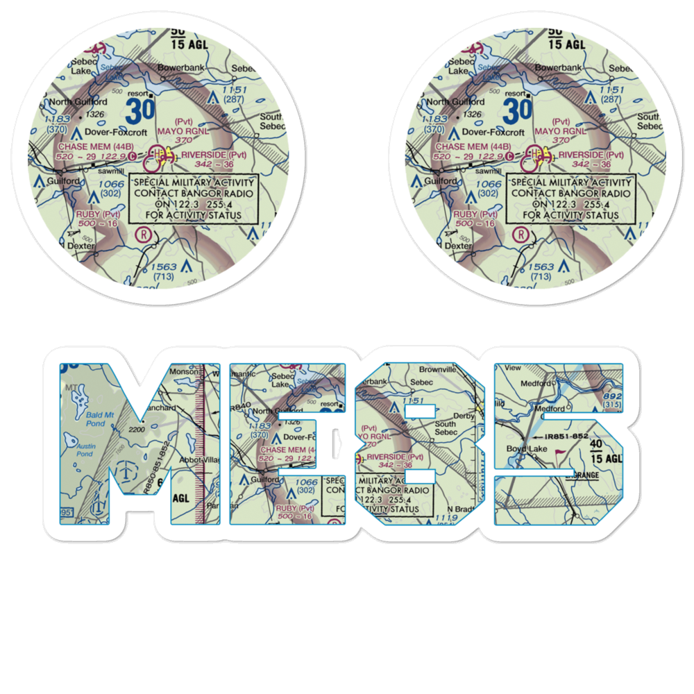 Riverside Seaplane Base (ME85) VFR Sectional Sticker Pack 