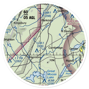 Greenfield Hill Airport (ME70) VFR Sectional Sticker (20 mile)