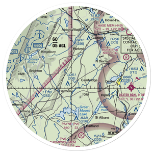 Greenfield Hill Airport (ME70) VFR Sectional Sticker (30 mile)