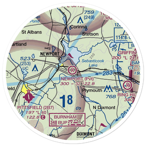 Newport Sky Park Airport (ME68) VFR Sectional Sticker (20 mile)