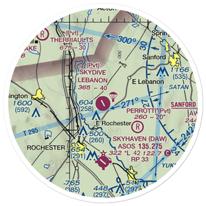 Skydive Lebanon Airport (ME64) VFR Sectional Sticker (20 mile)