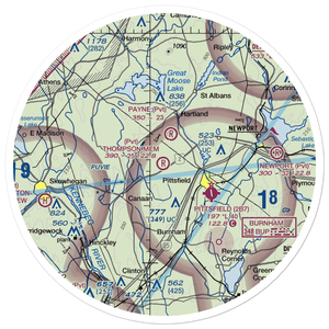 Thompson Memorial Field (ME62) VFR Sectional Sticker (30 mile)