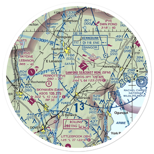 Bauneg Beg Seaplane Base (ME57) VFR Sectional Sticker (30 mile)