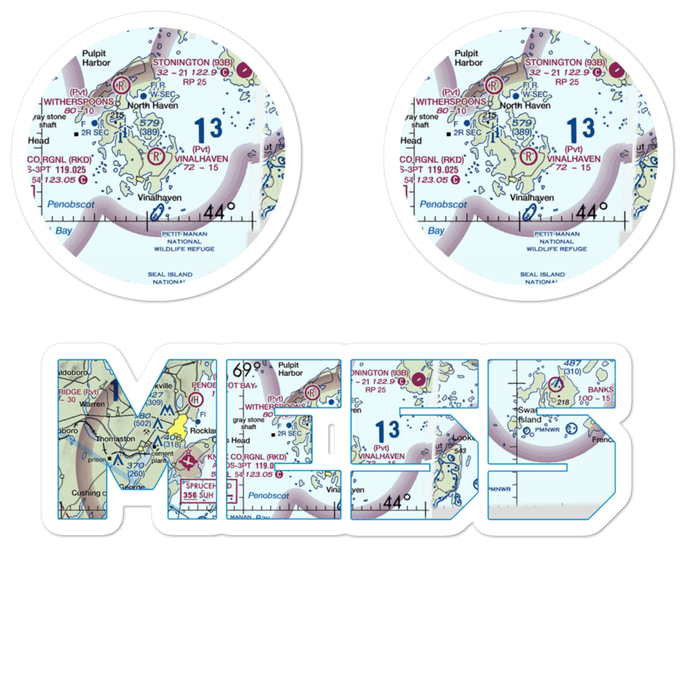 Vinalhaven Airport (ME55) VFR Sectional Sticker Pack 