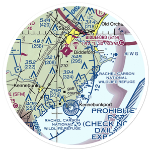 Back Acres Airport (ME46) VFR Sectional Sticker (20 mile)