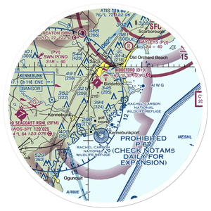 Back Acres Airport (ME46) VFR Sectional Sticker (30 mile)