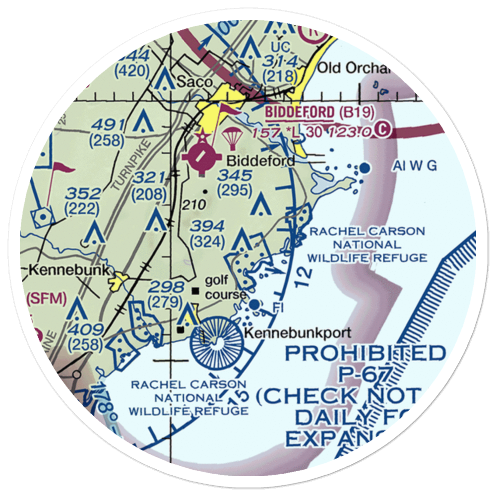 Goosefair Airport (ME45) VFR Sectional Sticker (20 mile) 