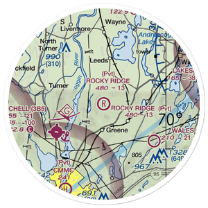 Rocky Ridge Airport (ME39) VFR Sectional Sticker (20 mile)