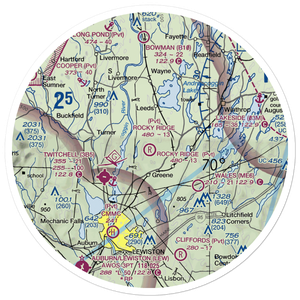 Rocky Ridge Airport (ME39) VFR Sectional Sticker (30 mile)