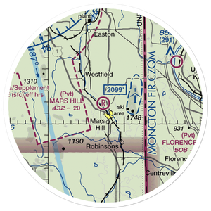 Mars Hill Airport (ME38) VFR Sectional Sticker (20 mile)