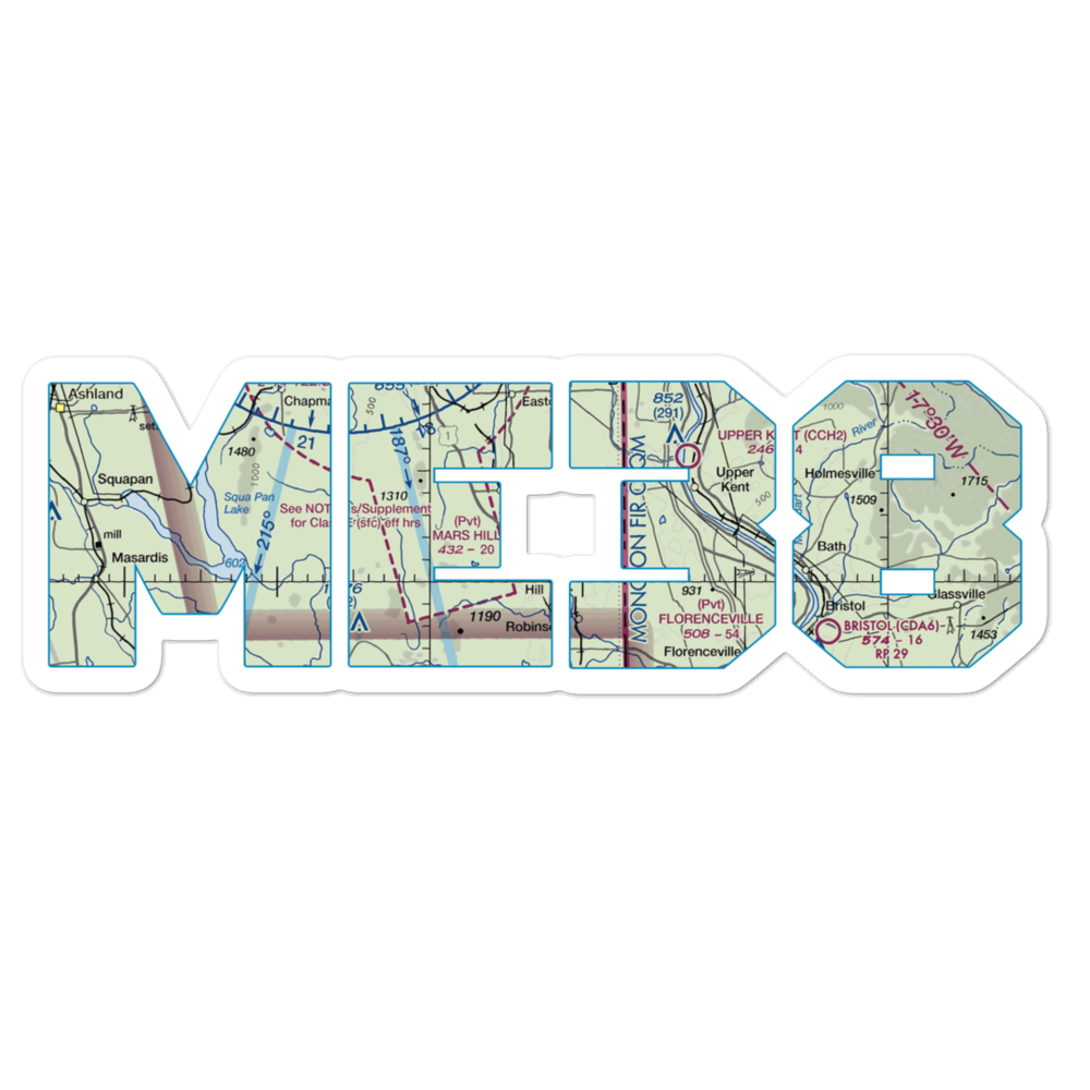 Mars Hill Airport (ME38) VFR Sectional Sticker 