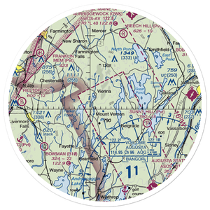 Mount Vernon Airport (ME36) VFR Sectional Sticker (30 mile)