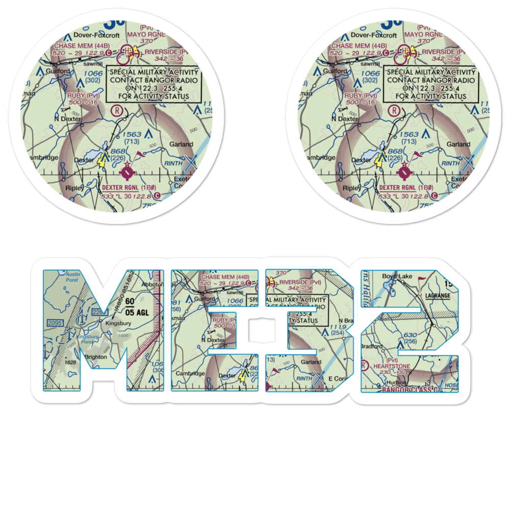 Ruby Field (ME32) VFR Sectional Sticker Pack 