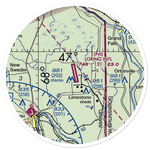 Loring International Airport (ME16) VFR Sectional Sticker (20 mile)
