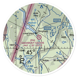 Gadabout Gaddis Airport (ME08) VFR Sectional Sticker (20 mile)