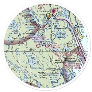Flying Ed Airport (ME06) VFR Sectional Sticker (30 mile)