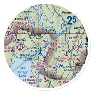 Crescent Lake Seaplane Base (ME01) VFR Sectional Sticker (20 mile)