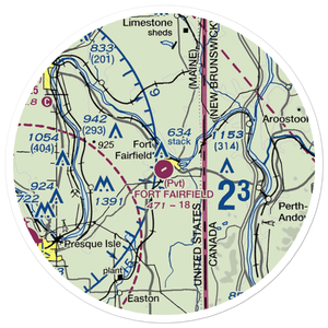 Fort Fairfield Airport (ME00) VFR Sectional Sticker (20 mile)