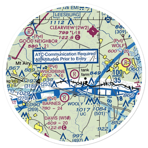 Woodbine Airport (MD78) VFR Sectional Sticker (20 mile)