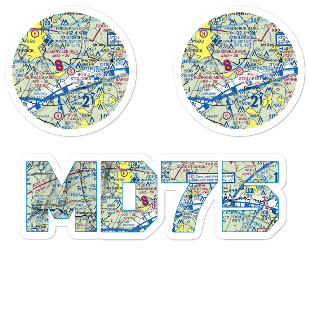 Stolcrest STOLport (MD75) VFR Sectional Sticker Pack 