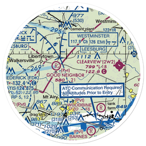 Happy Landings Farm Airport (MD73) VFR Sectional Sticker (20 mile)