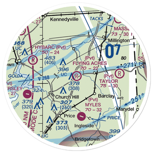 Flying Acres Airport (MD70) VFR Sectional Sticker (20 mile)